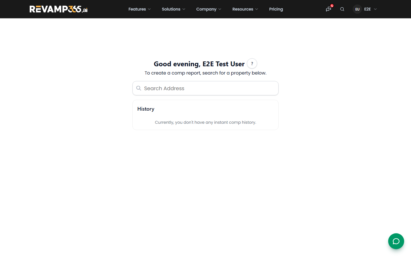 The Instant Comp address search on first load